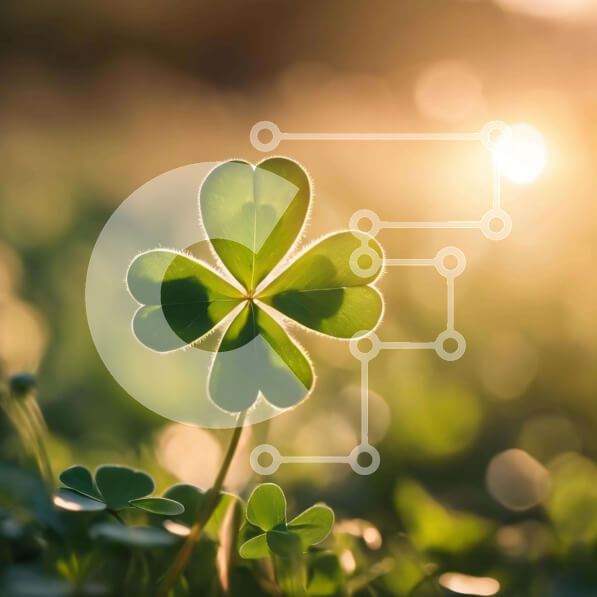 Intra Συλλεκτικό Ξύλινο Παζλ Plywood  4mm - Τετράφυλλο τριφύλλι στο χωράφι στο ηλιοβασίλεμα Σε Ξύλινο Κουτί - Διαστάσεις: 10x10 cm – 25 κομμάτια