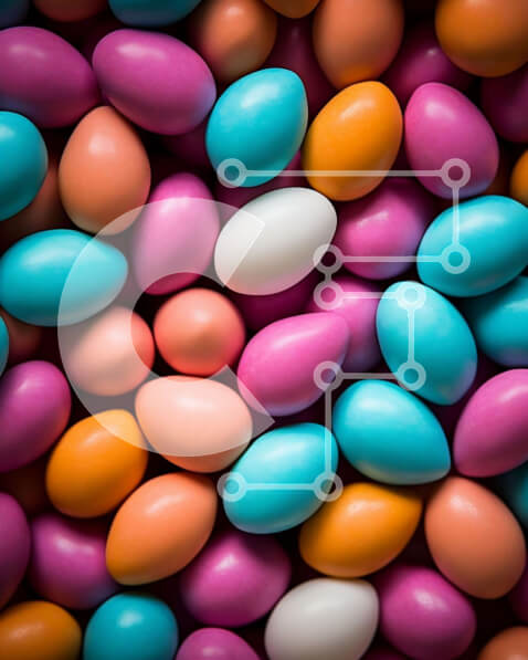 Intra Συλλεκτικό Ξύλινο Παζλ Plywood  4mm - Πολύχρωμο σωρό πασχαλινών αυγών για εορταστικές γιορτές Σε Ξύλινο Κουτί - Διαστάσεις: 10x10 cm – 25 κομμάτια