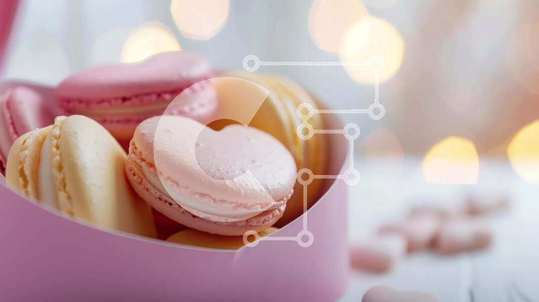 Intra Συλλεκτικό Ξύλινο Παζλ Plywood  4mm - Αμυγδαλωτά και γλυκά για την ημέρα του Αγίου Βαλεντίνου σε ροζ κουτί Σε Ξύλινο Κουτί - Διαστάσεις: 10x10 cm – 25 κομμάτια