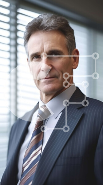 Intra Συλλεκτικό Ξύλινο Παζλ Plywood  4mm - Σοβαρός μεσήλικας επιχειρηματίας που κοιτάζει απευθείας την κάμερα Σε Ξύλινο Κουτί - Διαστάσεις Puzzle: 10x10 cm – 25 κομμάτια