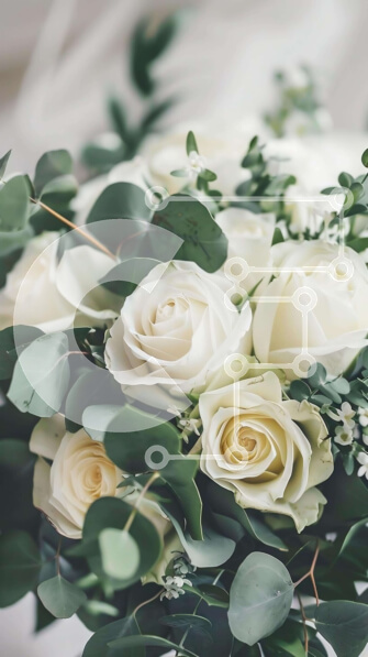 Intra Συλλεκτικό Ξύλινο Παζλ Plywood  4mm - Κομψό μπουκέτο λευκό τριαντάφυλλο σε διακοσμημένο τραπέζι Σε Ξύλινο Κουτί - Διαστάσεις Puzzle: 10x10 cm – 25 κομμάτια