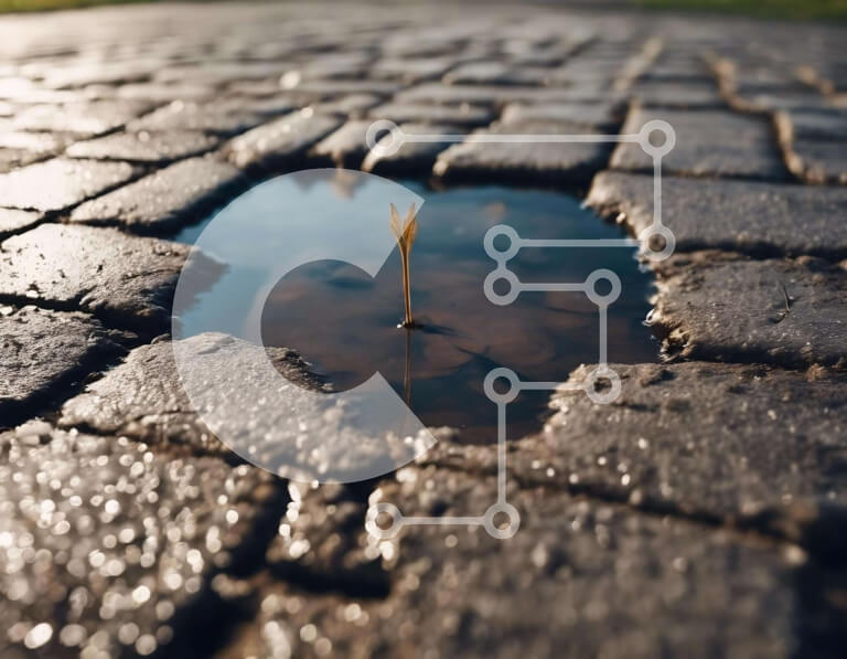 Intra Συλλεκτικό Ξύλινο Παζλ Plywood  4mm - Μονόφυλλο στο Sidewalk Puddle Σε Ξύλινο Κουτί - Διαστάσεις: 10x10 cm – 25 κομμάτια