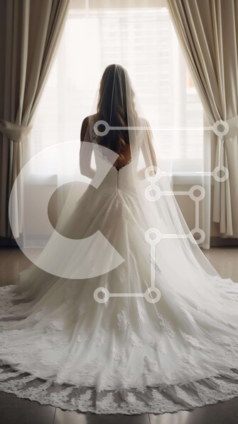 Intra Συλλεκτικό Ξύλινο Παζλ Plywood  4mm - Η νύφη κάθεται μπροστά από ένα ανοιχτό παράθυρο την ημέρα του γάμου της Σε Ξύλινο Κουτί - Διαστάσεις Puzzle: 10x10 cm – 25 κομμάτια