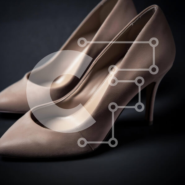 Σετ των 2 Intra Συλλεκτικό Ξύλινο Παζλ Plywood  4mm - Ζευγάρι μπεζ ψηλοτάκουνα παπούτσια στοιβαγμένα μαζί Σε Ξύλινο Κουτί - Διαστάσεις: 10x10 cm – 25 κομμάτια