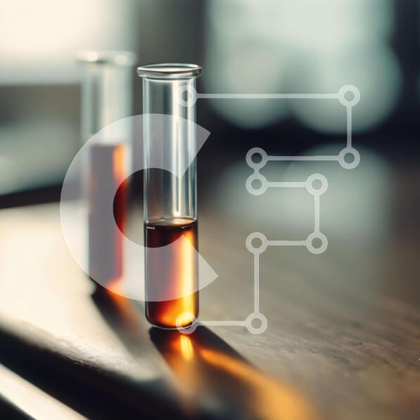 Intra Συλλεκτικό Ξύλινο Παζλ Plywood  4mm - Δοκιμαστικοί σωλήνες εργαστηρίου με καφέ υγρό Σε Ξύλινο Κουτί - Διαστάσεις Puzzle: 10x10 cm – 25 κομμάτια