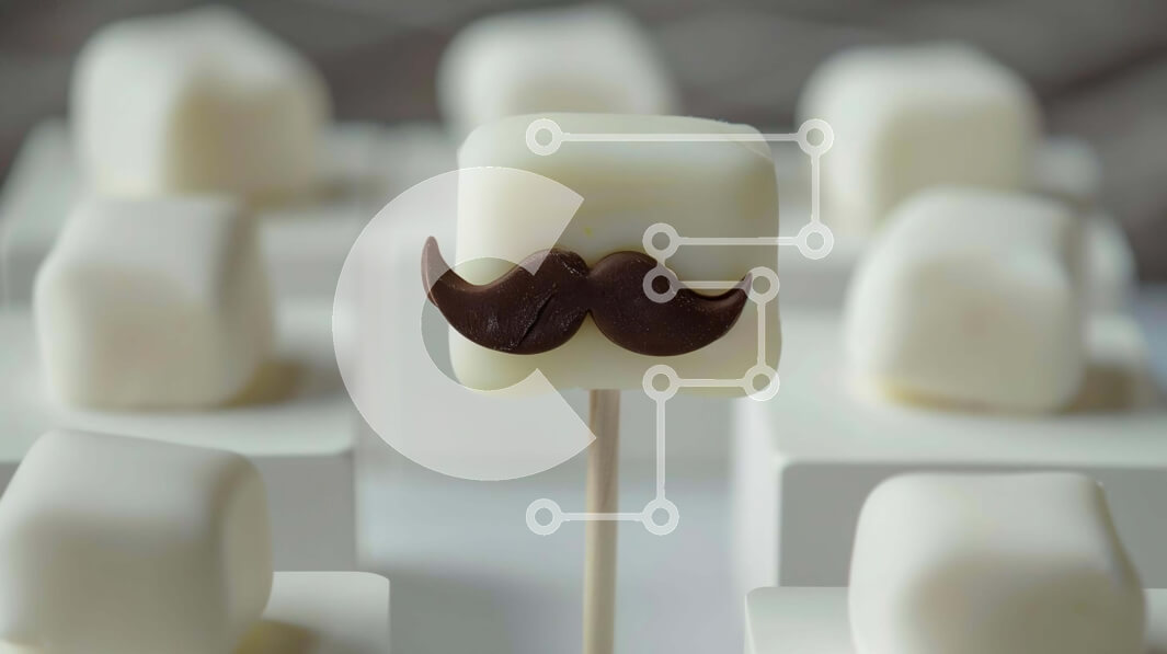 Σετ των 2 Intra Συλλεκτικό Ξύλινο Παζλ Plywood  4mm - Marshmallow Pop σε σχήμα μουστάκι με βρώσιμα διακοσμητικά Σε Ξύλινο Κουτί - Διαστάσεις: 10x10 cm – 25 κομμάτια