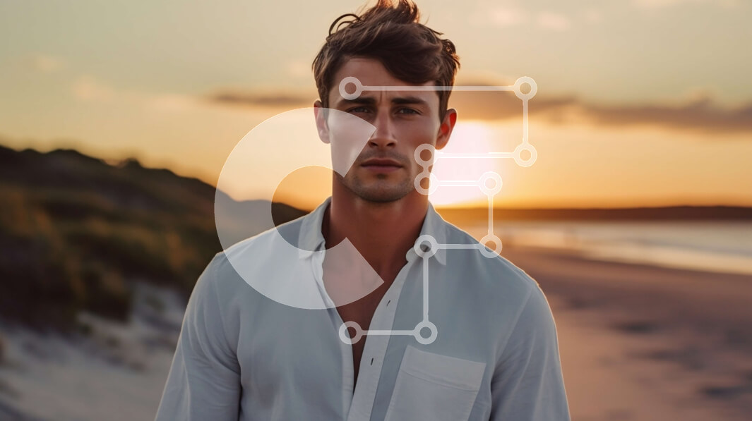 Intra Συλλεκτικό Ξύλινο Παζλ Plywood  4mm - Όμορφη εικόνα ενός άνδρα που στέκεται στην παραλία στο ηλιοβασίλεμα Σε Ξύλινο Κουτί - Διαστάσεις: 10x10 cm – 25 κομμάτια