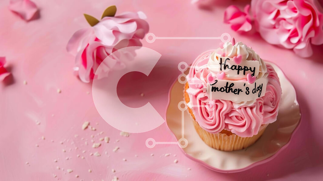 Intra Συλλεκτικό Ξύλινο Παζλ Plywood  4mm - Cupcake για τη γιορτή της μητέρας με ροζ τριαντάφυλλα και λουλούδια Σε Ξύλινο Κουτί - Διαστάσεις: 10x10 cm – 25 κομμάτια