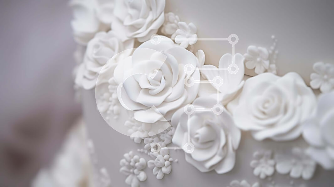 Σετ των 2 Intra Συλλεκτικό Ξύλινο Παζλ Plywood  4mm - Λευκή τούρτα με κομψά λουλουδάτα διακοσμητικά Σε Ξύλινο Κουτί - Διαστάσεις: 10x10 cm – 25 κομμάτια