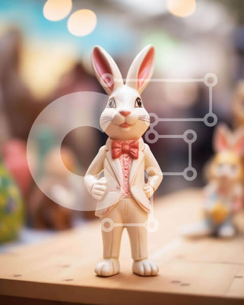 Intra Συλλεκτικό Ξύλινο Παζλ Plywood  4mm - Πασχαλινό ειδώλιο λαγουδάκι Σε Ξύλινο Κουτί - Διαστάσεις: 10x10 cm – 25 κομμάτια