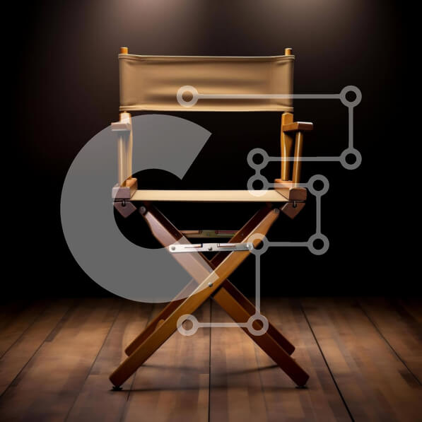 Intra Συλλεκτικό Ξύλινο Παζλ Plywood  4mm - Κενή καρέκλα σκηνοθέτη σε ξύλινο πάτωμα με προβολείς Σε Ξύλινο Κουτί - Διαστάσεις: 10x10 cm – 25 κομμάτια