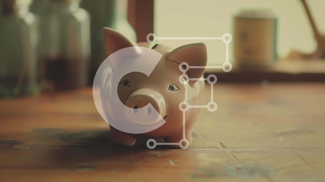 Intra Συλλεκτικό Ξύλινο Παζλ Plywood  4mm - Ροζ κουμπαράς σε vintage ξύλινο τραπέζι Σε Ξύλινο Κουτί - Διαστάσεις: 10x10 cm – 25 κομμάτια