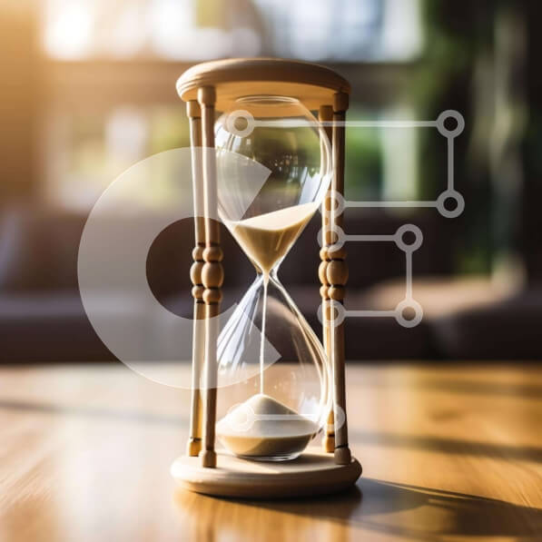 Intra Συλλεκτικό Ξύλινο Παζλ Plywood  4mm - Κλεψύδρα σε ξύλινο τραπέζι με άμμο που πέφτει Σε Ξύλινο Κουτί - Διαστάσεις: 10x10 cm – 25 κομμάτια