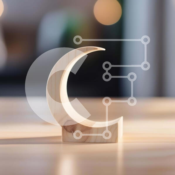 Intra Συλλεκτικό Ξύλινο Παζλ Plywood  4mm - Ξύλινο μισοφέγγαρο αντικείμενο σε φωτιζόμενο τραπέζι Σε Ξύλινο Κουτί - Διαστάσεις: 10x10 cm – 25 κομμάτια