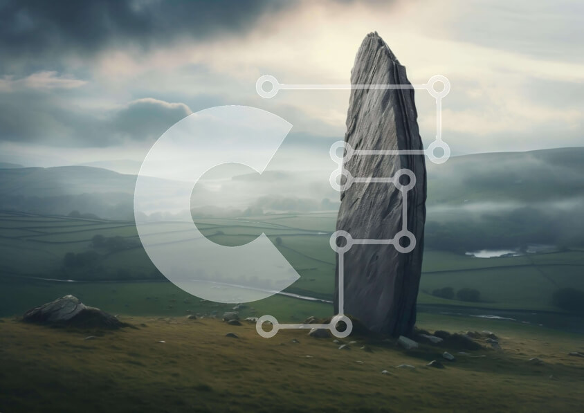 Intra Συλλεκτικό Ξύλινο Παζλ Plywood  4mm - Μεγάλη πέτρα σε χορταριασμένο χωράφι δίπλα στο ποτάμι Σε Ξύλινο Κουτί - Διαστάσεις: 10x10 cm – 25 κομμάτια