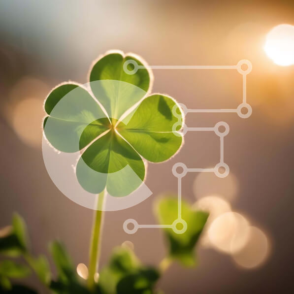 Intra Συλλεκτικό Ξύλινο Παζλ Plywood  4mm - Τετράφυλλο τριφύλλι με φόντο το φως του ήλιου Σε Ξύλινο Κουτί - Διαστάσεις: 10x10 cm – 25 κομμάτια