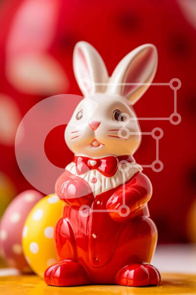 Intra Συλλεκτικό Ξύλινο Παζλ Plywood  4mm - Ειδώλιο λαγουδάκι του Πάσχα και πολύχρωμα Πασχαλινά αυγά Σε Ξύλινο Κουτί - Διαστάσεις: 10x10 cm – 25 κομμάτια