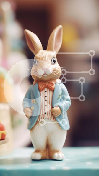 Intra Συλλεκτικό Ξύλινο Παζλ Plywood  4mm - Πασχαλινό ειδώλιο λαγουδάκι και cupcakes Σε Ξύλινο Κουτί - Διαστάσεις: 10x10 cm – 25 κομμάτια