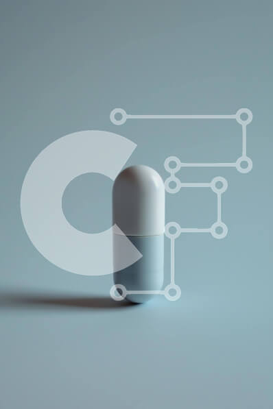 Intra Συλλεκτικό Ξύλινο Παζλ Plywood  4mm - Ιατρικό χάπι σε γκρι φόντο Σε Ξύλινο Κουτί - Διαστάσεις Puzzle: 10x10 cm – 25 κομμάτια