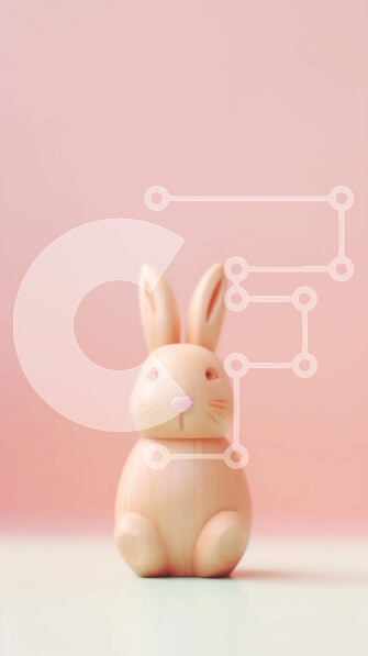 Intra Συλλεκτικό Ξύλινο Παζλ Plywood  4mm - Μικρό ξύλινο παιχνίδι λαγουδάκι σε πορτοκαλί φόντο Σε Ξύλινο Κουτί - Διαστάσεις Puzzle: 10x10 cm – 25 κομμάτια