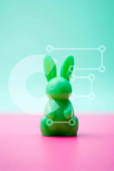 Intra Συλλεκτικό Ξύλινο Παζλ Plywood  4mm - Πράσινο παιχνίδι λαγουδάκι σε πολύχρωμο φόντο Σε Ξύλινο Κουτί - Διαστάσεις: 10x10 cm – 25 κομμάτια