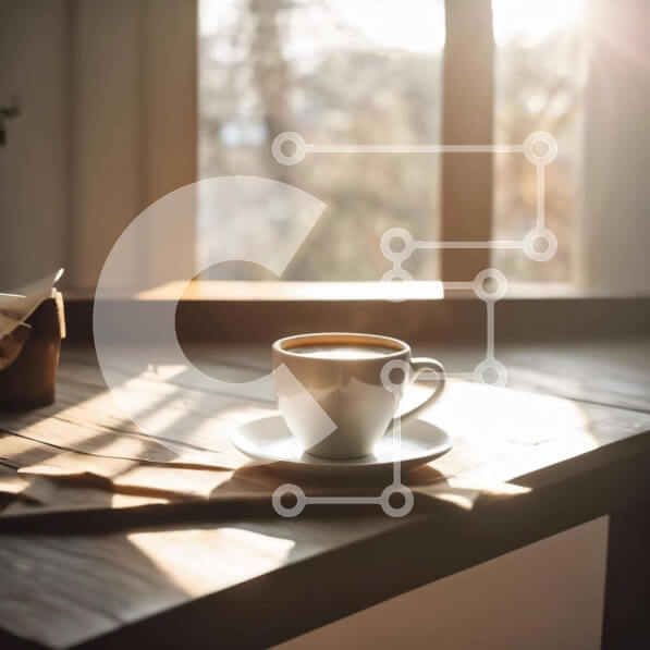 Σετ των 2 Intra Συλλεκτικό Ξύλινο Παζλ Plywood  4mm - Πρωινός καφές δίπλα στο παράθυρο Σε Ξύλινο Κουτί - Διαστάσεις: 10x10 cm – 25 κομμάτια