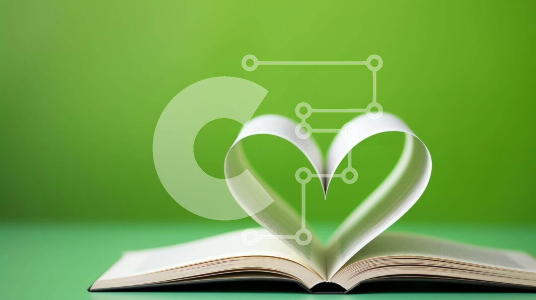 Intra Συλλεκτικό Ξύλινο Παζλ Plywood  4mm - Βιβλίο σε σχήμα καρδιάς σε πράσινο φόντο Σε Ξύλινο Κουτί - Διαστάσεις Puzzle: 10x10 cm – 25 κομμάτια