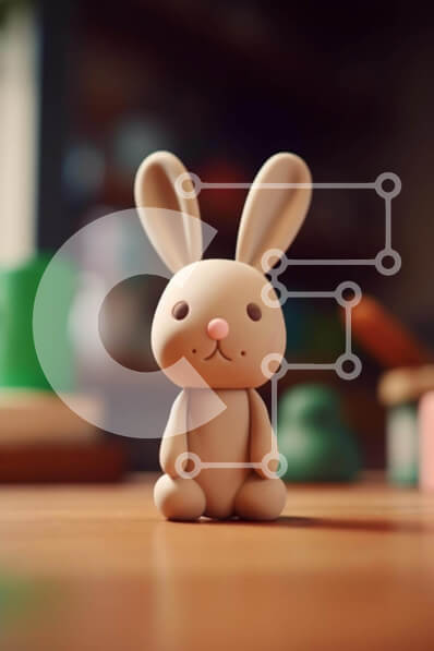 Intra Συλλεκτικό Ξύλινο Παζλ Plywood  4mm - Καφέ παιχνίδι λαγουδάκι σε ξύλινο τραπέζι Σε Ξύλινο Κουτί - Διαστάσεις: 10x10 cm – 25 κομμάτια