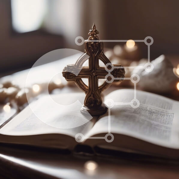 Intra Συλλεκτικό Ξύλινο Παζλ Plywood  4mm - Ανοιχτό θρησκευτικό βιβλίο με χρυσό σταυρό και κεριά Σε Ξύλινο Κουτί - Διαστάσεις Puzzle: 10x10 cm – 25 κομμάτια