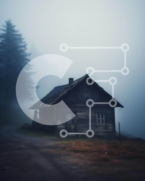 Intra Συλλεκτικό Ξύλινο Παζλ Plywood  4mm - Μικρή ξύλινη καμπίνα στην ομίχλη Σε Ξύλινο Κουτί - Διαστάσεις: 10x10 cm – 25 κομμάτια