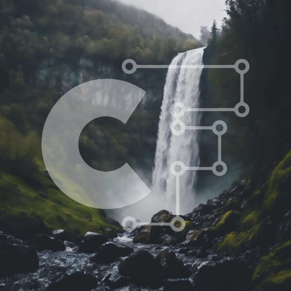 Intra Συλλεκτικό Ξύλινο Παζλ Plywood  4mm - Ειδυλλιακός καταρράκτης σε ένα δάσος Σε Ξύλινο Κουτί - Διαστάσεις: 10x10 cm – 25 κομμάτια