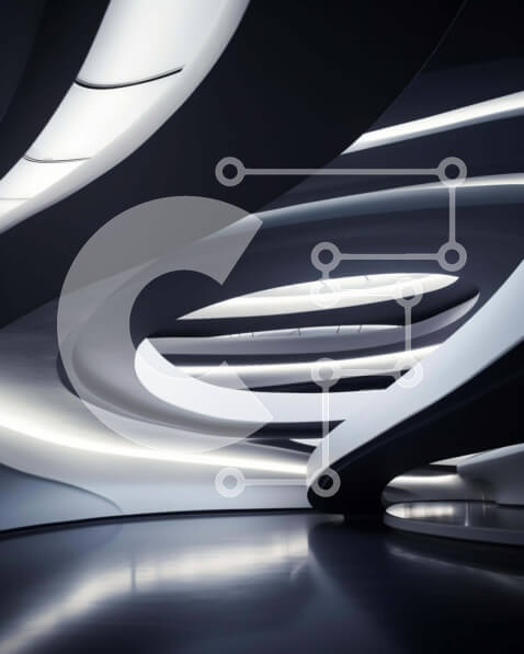 Intra Συλλεκτικό Ξύλινο Παζλ Plywood  4mm - Φουτουριστικό σκοτεινό δωμάτιο με καμπυλωτούς τοίχους και ανοιχτούς χώρους Σε Ξύλινο Κουτί - Διαστάσεις Puzzle: 10x10 cm – 25 κομμάτια