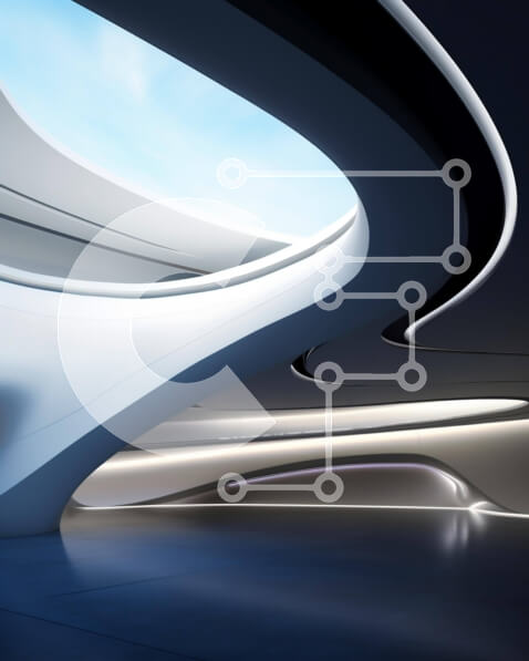 Intra Συλλεκτικό Ξύλινο Παζλ Plywood  4mm - Μοντέρνο φουτουριστικό κτήριο με καμπυλωτούς τοίχους και ανοιχτό χώρο Σε Ξύλινο Κουτί - Διαστάσεις Puzzle: 10x10 cm – 25 κομμάτια