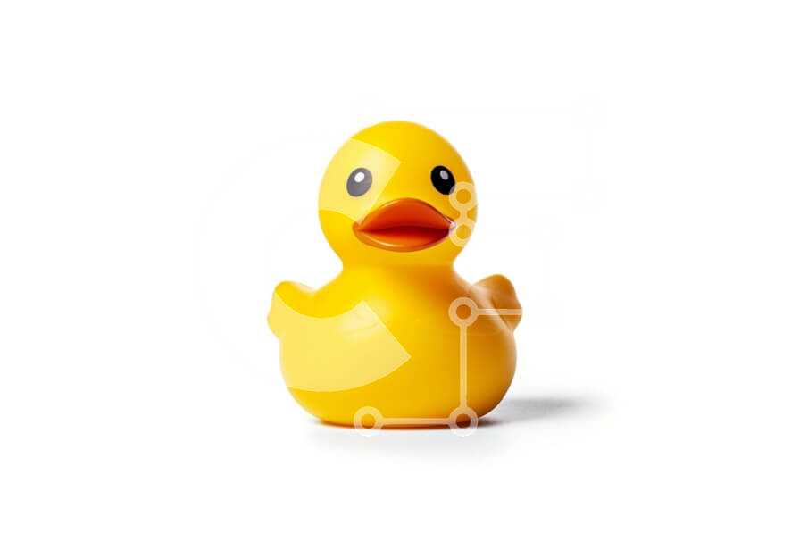 Intra Συλλεκτικό Ξύλινο Παζλ Plywood  4mm - Χαρούμενη κίτρινη λαστιχένια πάπια σε φρέσκο ​​λευκό φόντο Σε Ξύλινο Κουτί - Διαστάσεις: 10x10 cm – 25 κομμάτια