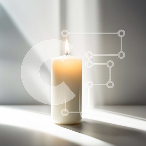 Intra Συλλεκτικό Ξύλινο Παζλ Plywood  4mm - Όμορφη εικόνα ενός λευκού κεριού που φωτίζεται από το φως του ήλιου Σε Ξύλινο Κουτί - Διαστάσεις: 10x10 cm – 25 κομμάτια