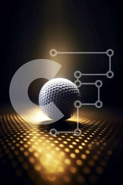 Intra Συλλεκτικό Ξύλινο Παζλ Plywood  4mm - Φωτεινή και λαμπερή μπάλα του γκολφ σε μεταλλική επιφάνεια Σε Ξύλινο Κουτί - Διαστάσεις Puzzle: 10x10 cm – 25 κομμάτια