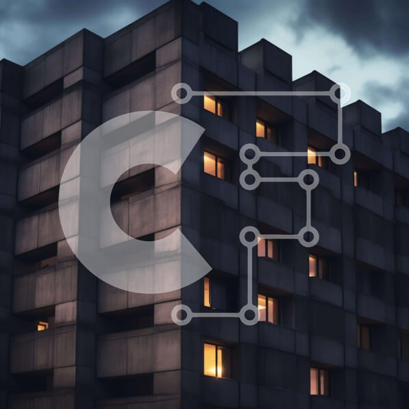 Intra Συλλεκτικό Ξύλινο Παζλ Plywood  4mm - Σκοτεινό κτίριο με παράθυρα και μπαλκόνια Σε Ξύλινο Κουτί - Διαστάσεις Puzzle: 10x10 cm – 25 κομμάτια