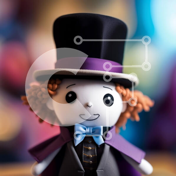 Intra Συλλεκτικό Ξύλινο Παζλ Plywood  4mm - Αξιολάτρευτη κούκλα με καπέλο και παπιγιόν κάθεται σε τραπέζι Σε Ξύλινο Κουτί - Διαστάσεις: 10x10 cm – 25 κομμάτια