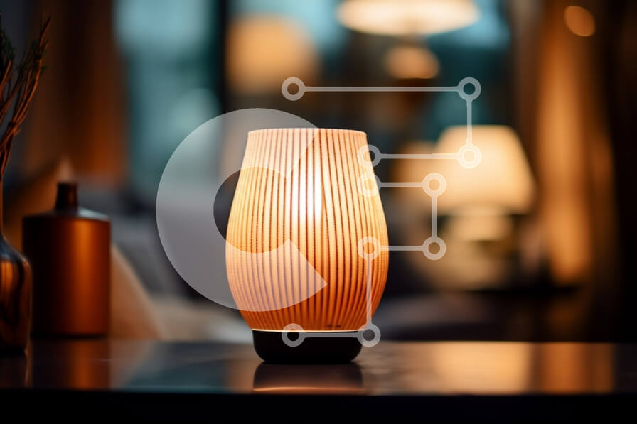 Intra Συλλεκτικό Ξύλινο Παζλ Plywood  4mm - Επιτραπέζιο φωτιστικό σε σκούρο ξύλινο τραπέζι Σε Ξύλινο Κουτί - Διαστάσεις Puzzle: 10x10 cm – 25 κομμάτια