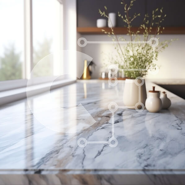 Intra Συλλεκτικό Ξύλινο Παζλ Plywood  4mm - Μαρμάρινος πάγκος κουζίνας με βάζο με λουλούδια Σε Ξύλινο Κουτί - Διαστάσεις Puzzle: 10x10 cm – 25 κομμάτια