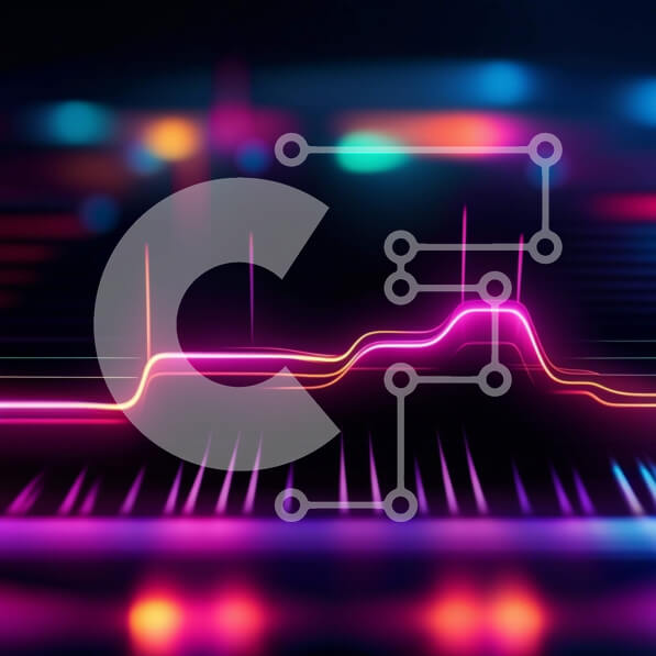 Intra Συλλεκτικό Ξύλινο Παζλ Plywood  4mm - Φουτουριστικό Ηλεκτροκαρδιογράφημα Νέον (ΗΚΓ) Εικόνα κυματομορφής Σε Ξύλινο Κουτί - Διαστάσεις Puzzle: 10x10 cm – 25 κομμάτια