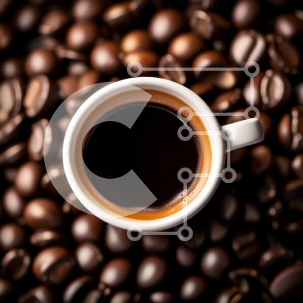 Σετ των 2 Intra Συλλεκτικό Ξύλινο Παζλ Plywood  4mm - Εκπληκτική εικόνα μιας κούπας καφέ που περιβάλλεται από κόκκους καφέ Σε Ξύλινο Κουτί - Διαστάσεις: 10x10 cm – 25 κομμάτια