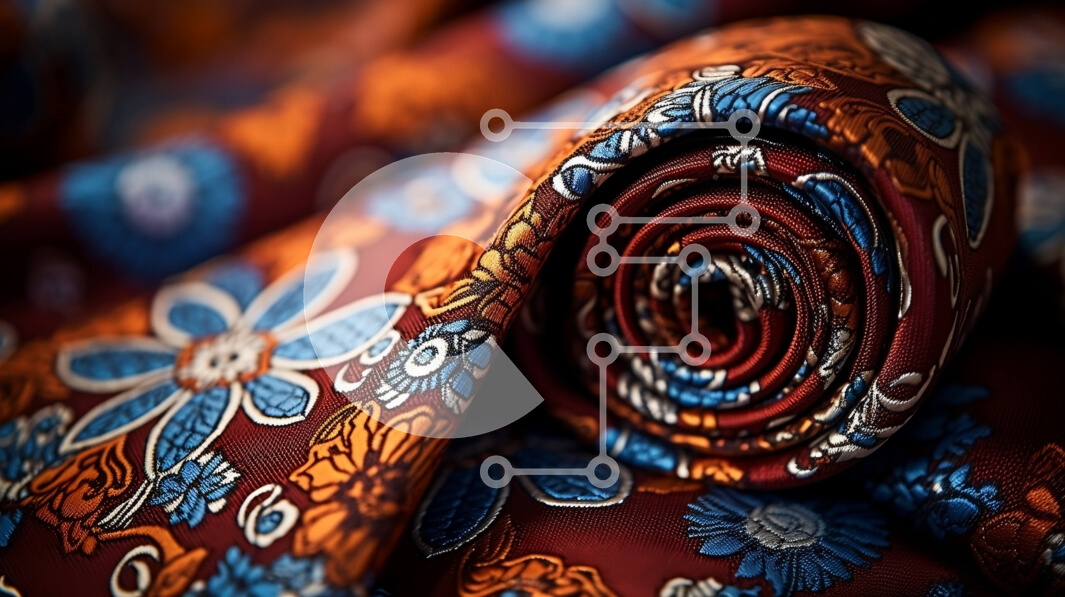 Intra Συλλεκτικό Ξύλινο Παζλ Plywood  4mm - Κομψή φλοράλ μοτίβο γραβάτα σε καφέ φόντο Σε Ξύλινο Κουτί - Διαστάσεις Puzzle: 10x10 cm – 25 κομμάτια