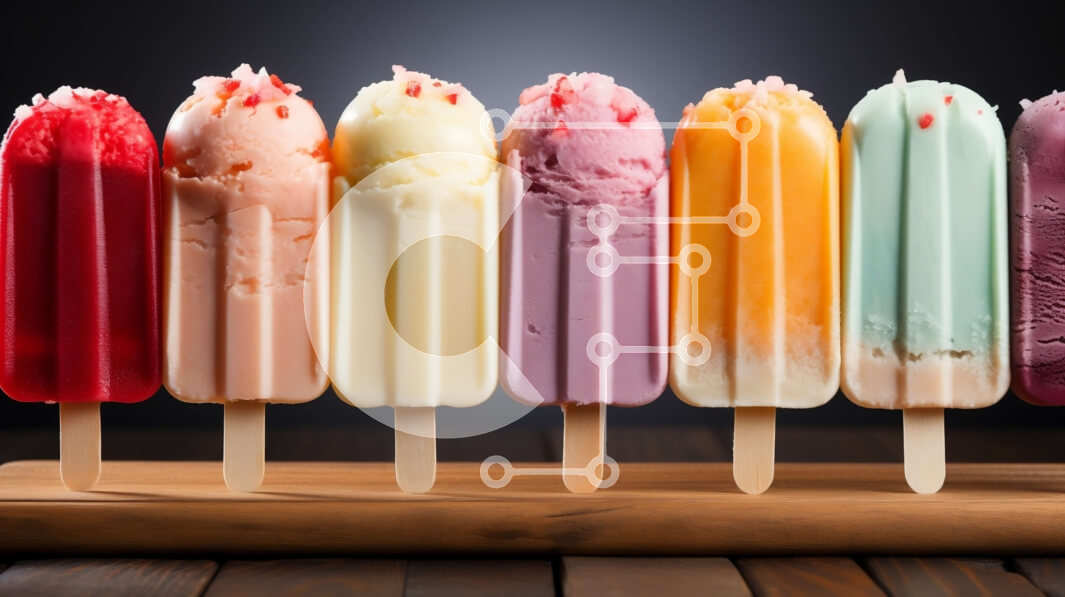 Σετ των 2 Intra Συλλεκτικό Ξύλινο Παζλ Plywood  4mm - Λαχταριστά και ζωηρά παγωτά παγωτού σε ξύλινο ραβδί Σε Ξύλινο Κουτί - Διαστάσεις: 10x10 cm – 25 κομμάτια