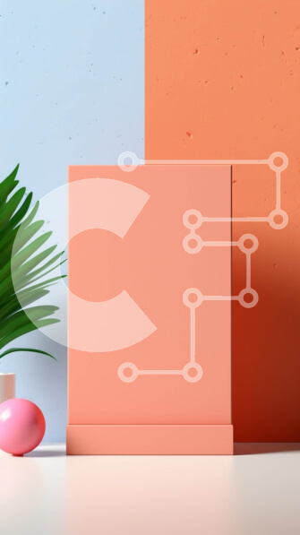 Intra Συλλεκτικό Ξύλινο Παζλ Plywood  4mm - Κενό λευκό χάρτινο κουτί σε τραπέζι με φόντο ροζ και μπλε τοίχου Σε Ξύλινο Κουτί - Διαστάσεις: 10x10 cm – 25 κομμάτια