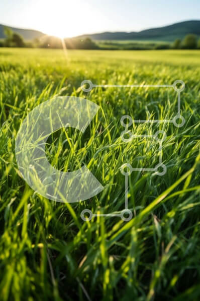 Σετ των 2 Intra Συλλεκτικό Ξύλινο Παζλ Plywood  4mm - Όμορφο τοπίο ηλιοβασιλέματος με ψηλό γρασίδι σε ένα καταπράσινο χωράφι Σε Ξύλινο Κουτί - Διαστάσεις: 10x10 cm – 25 κομμάτια