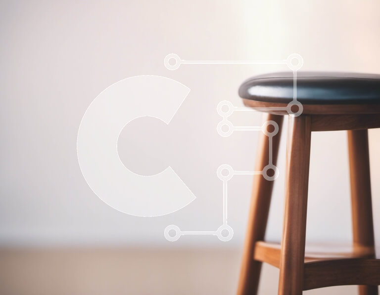 Intra Συλλεκτικό Ξύλινο Παζλ Plywood  4mm - Ξύλινο σκαμπό μπαρ σε ένα άδειο δωμάτιο Σε Ξύλινο Κουτί - Διαστάσεις Puzzle: 10x10 cm – 25 κομμάτια