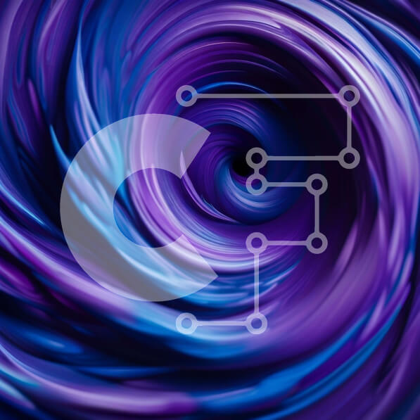 Intra Συλλεκτικό Ξύλινο Παζλ Plywood  4mm - Εκπληκτική εικόνα μιας μωβ δίνης με στροβιλιζόμενα χρώματα Σε Ξύλινο Κουτί - Διαστάσεις Puzzle: 10x10 cm – 25 κομμάτια