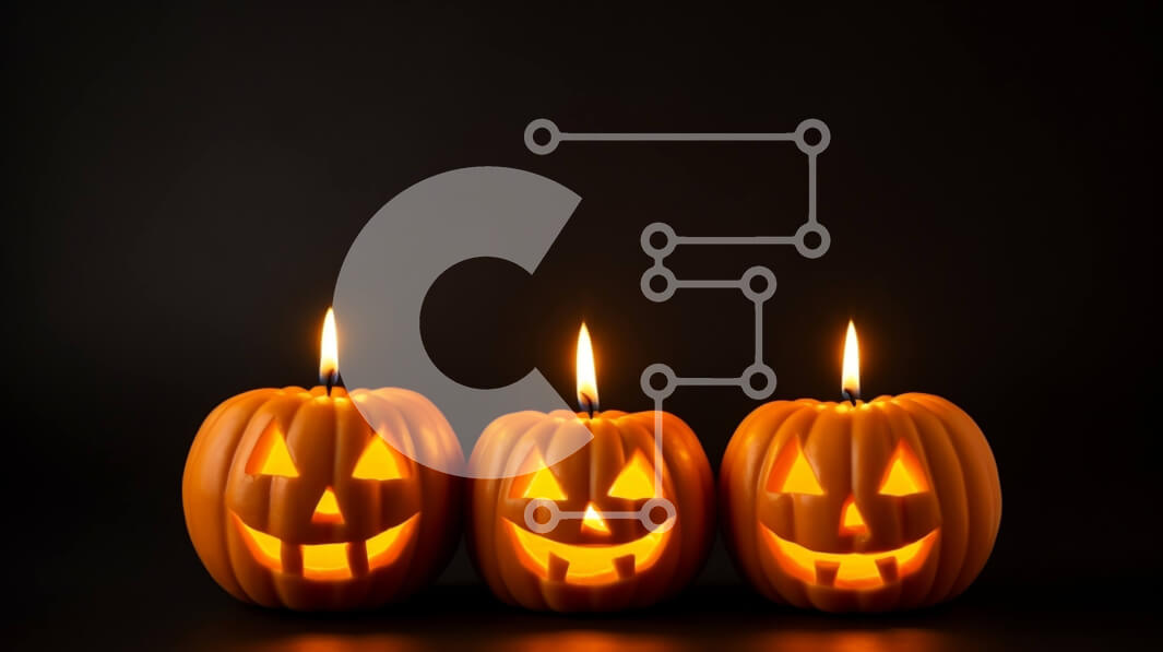 Intra Συλλεκτικό Ξύλινο Παζλ Plywood  4mm - Αναμμένα κεριά Jack-o-Lantern σε μαύρο φόντο Σε Ξύλινο Κουτί - Διαστάσεις: 10x10 cm – 25 κομμάτια