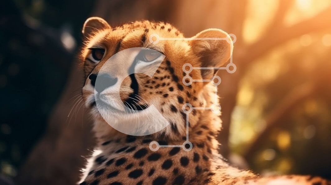 Σετ των 2 Intra Συλλεκτικό Ξύλινο Παζλ Plywood  4mm - Κοντινό πλάνο ενός τσιτάχ στη σκιά Σε Ξύλινο Κουτί - Διαστάσεις: 10x10 cm – 25 κομμάτια